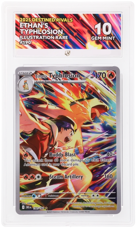 Pokémon Ethan's Typhlosion Illustration Rare 190/182 – Destined Rivals – ACE 10 Graded Card