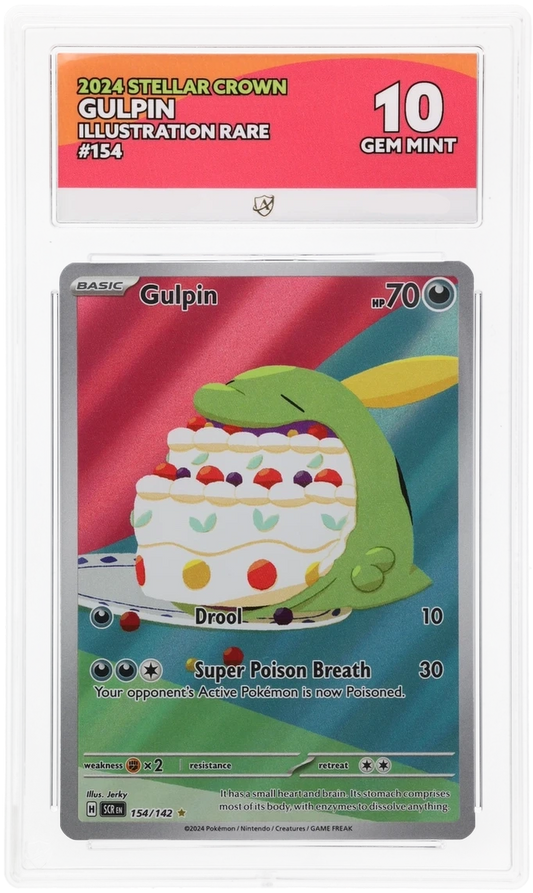 Pokémon Gulpin Illustration Rare 154/142 – Stellar Crown – ACE 10 Graded Card