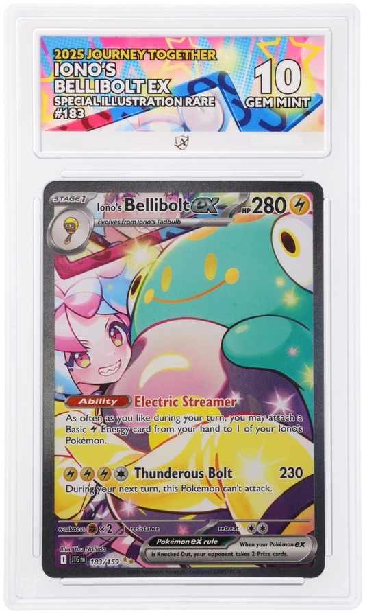 Pokémon Iono's Bellibolt ex Special Illustration Rare 183/159 – Journey Together – ACE 10 Graded Card