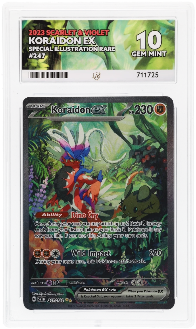Pokémon Koraidon ex Special Illustration Rare 247/198 – Scarlet & Violet – ACE 10 Graded Card