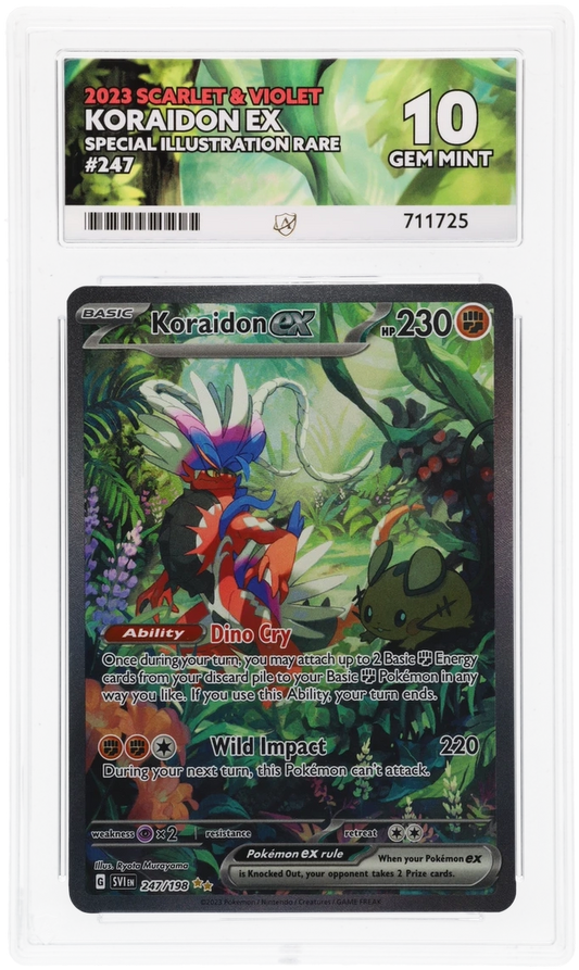 Pokémon Koraidon ex Special Illustration Rare 247/198 – Scarlet & Violet – ACE 10 Graded Card