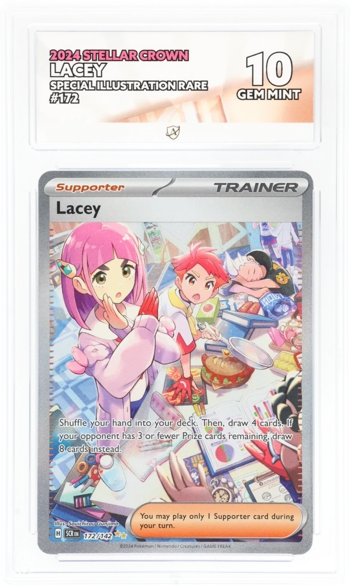 Pokémon Lacey Special Illustration Rare 172/142 – Stellar Crown – ACE 10 Graded Card