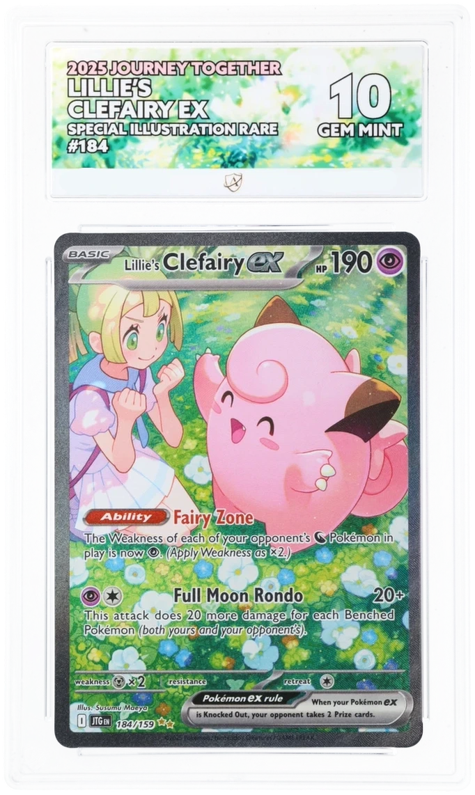 Pokémon Lillie's Clefairy ex Special Illustration Rare 184/159 – Journey Together – ACE 10 Graded Card
