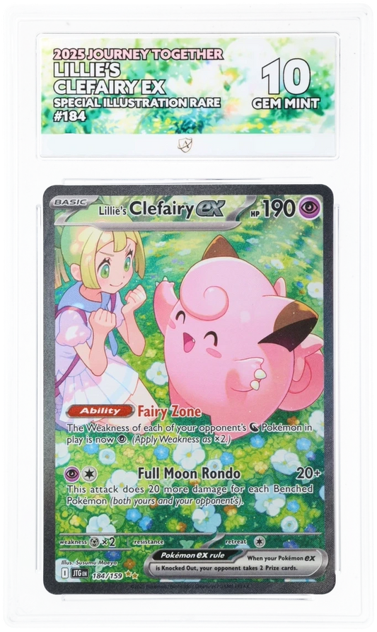 Pokémon Lillie's Clefairy ex Special Illustration Rare 184/159 – Journey Together – ACE 10 Graded Card