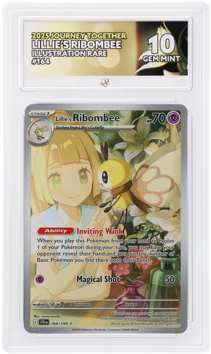 Pokémon Lillie's Ribombee Illustration Rare 164/159 – Journey Together – ACE 10 Graded Card