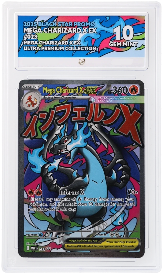 Pokémon Mega Charizard X ex Black Star Promo 023 – Mega Evolution – ACE 10 Graded Card