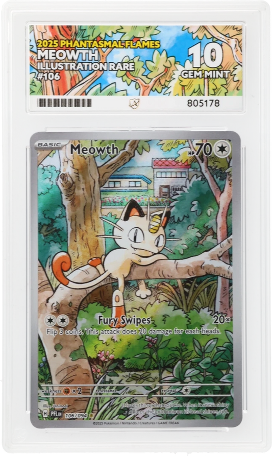 Pokémon – Meowth – Illustration Rare – 106/094 – Phantasmal Flames – ACE 10