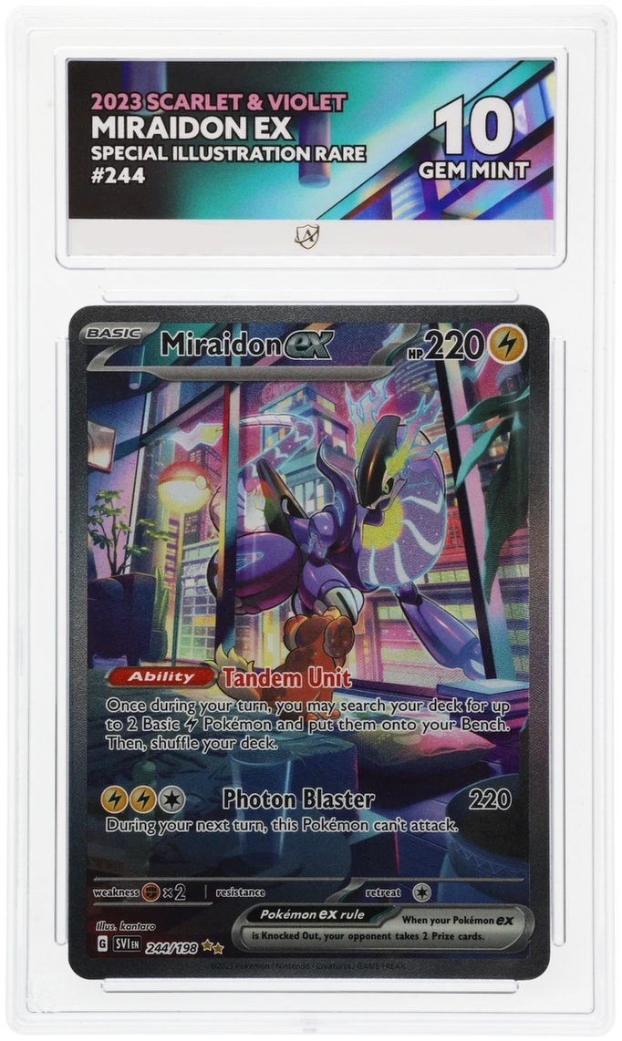 Pokémon Miraidon ex Special Illustration Rare 244/198 – Scarlet & Violet – ACE 10 Graded Card