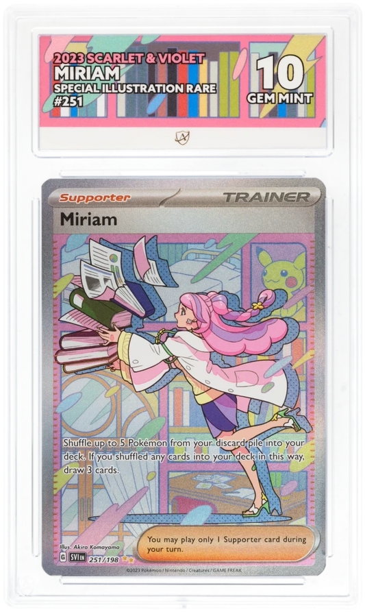 Pokémon Miriam Special Illustration Rare 251/198 – Scarlet & Violet – ACE 10 Graded Card