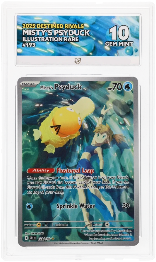 Pokémon Misty's Psyduck Illustration Rare 193/182 – Destined Rivals – ACE 10 Graded Card