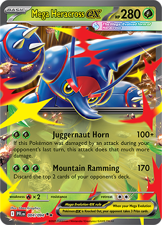 Pokémon – Mega Heracross ex – Double Rare – 004/094 – Phantasmal Flames – Raw