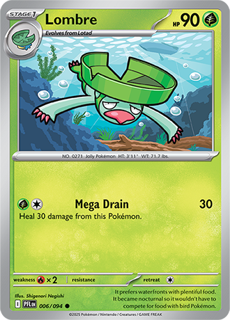 Pokémon – Lombre – Common – 006/094 – Phantasmal Flames – Raw