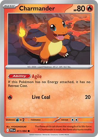 Pokémon – Charmander – Common – 011/094 – Phantasmal Flames – Raw