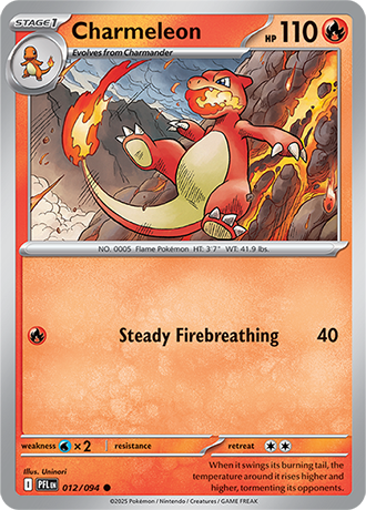 Pokémon – Charmeleon – Common – 012/094 – Phantasmal Flames – Raw