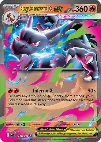 Pokémon – Mega Charizard X ex – Double Rare – 013/094 – Phantasmal Flames – Raw