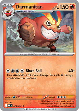 Pokémon – Darmanitan – Uncommon – 016/094 – Phantasmal Flames – Raw