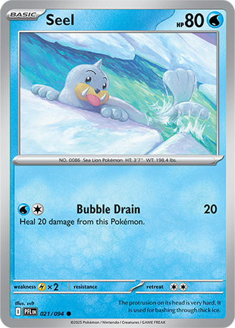 Pokémon – Seel – Common – 021/094 – Phantasmal Flames – Raw