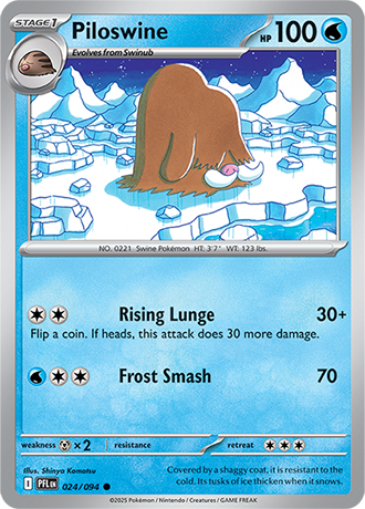 Pokémon – Piloswine – Common – 024/094 – Phantasmal Flames – Raw