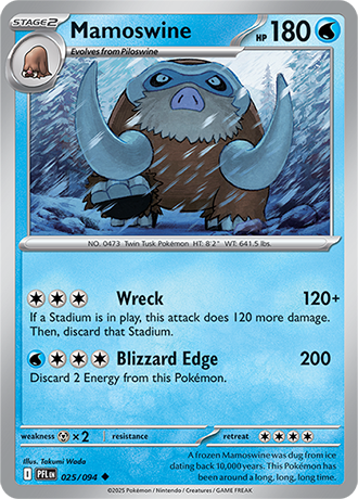 Pokémon – Mamoswine – Uncommon – 025/094 – Phantasmal Flames – Raw