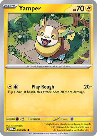Pokémon – Yamper – Common – 030/094 – Phantasmal Flames – Raw