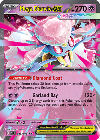 Pokémon – Mega Diancie ex – Double Rare – 041/094 – Phantasmal Flames – Raw