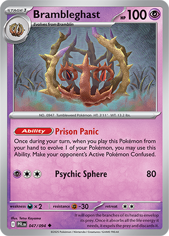 Pokémon – Brambleghast – Uncommon – 047/094 – Phantasmal Flames – Raw