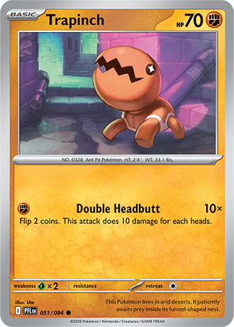 Pokémon – Trapinch – Common – 051/094 – Phantasmal Flames – Raw