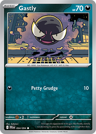 Pokémon – Gastly – Common – 054/094 – Phantasmal Flames – Raw