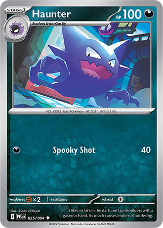 Pokémon – Haunter – Uncommon – 055/094 – Phantasmal Flames – Raw