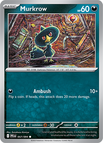 Pokémon – Murkrow – Common – 057/094 – Phantasmal Flames – Raw