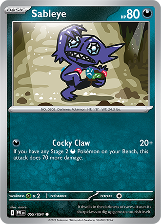 Pokémon – Sableye – Common – 059/094 – Phantasmal Flames – Raw
