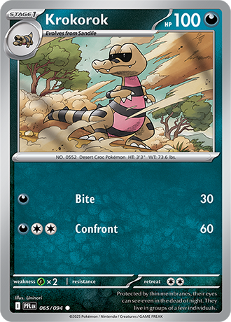 Pokémon – Krokorok – Common – 065/094 – Phantasmal Flames – Raw