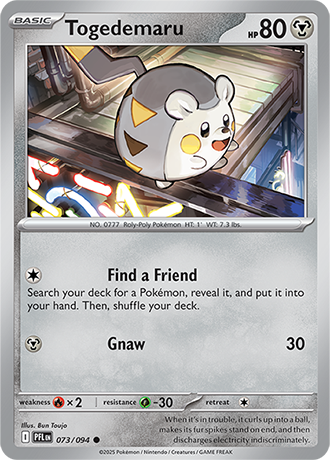 Pokémon – Togedemaru – Common – 073/094 – Phantasmal Flames – Raw