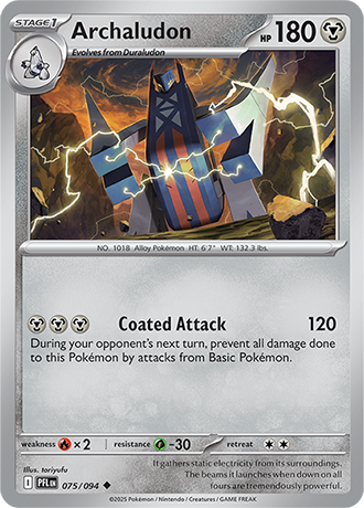 Pokémon – Archaludon – Uncommon – 075/094 – Phantasmal Flames – Raw