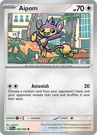 Pokémon – Aipom – Common – 078/094 – Phantasmal Flames – Raw
