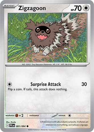 Pokémon – Zigzagoon – Common – 081/094 – Phantasmal Flames – Raw
