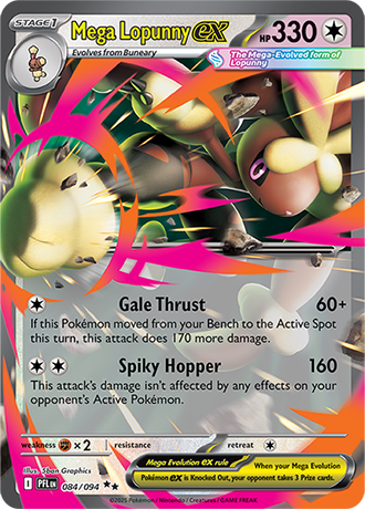 Pokémon – Mega Lopunny ex – Double Rare – 084/094 – Phantasmal Flames – Raw