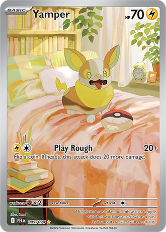 Pokémon – Yamper – Illustration Rare – 099/094 – Phantasmal Flames – Raw
