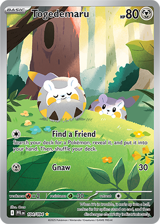 Pokémon – Togedemaru – Illustration Rare – 104/094 – Phantasmal Flames – Raw