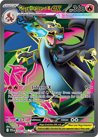 Pokémon – Mega Charizard X ex – Ultra Rare – 109/094 – Phantasmal Flames – Raw