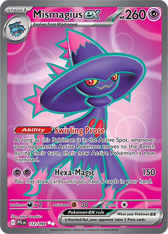 Pokémon – Mismagius ex – Ultra Rare – 112/094 – Phantasmal Flames – Raw