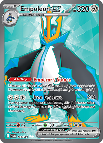 Pokémon – Empoleon ex – Ultra Rare – 114/094 – Phantasmal Flames – Raw