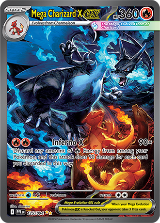Pokémon – Mega Charizard X ex – Special Illustration Rare – 125/094 – Phantasmal Flames – Raw