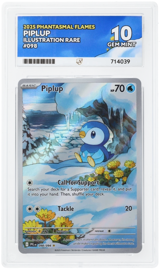 Pokémon – Piplup – Illustration Rare – 098/094 – Phantasmal Flames – ACE 10