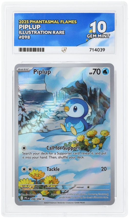 Pokémon – Piplup – Illustration Rare – 098/094 – Phantasmal Flames – ACE 10