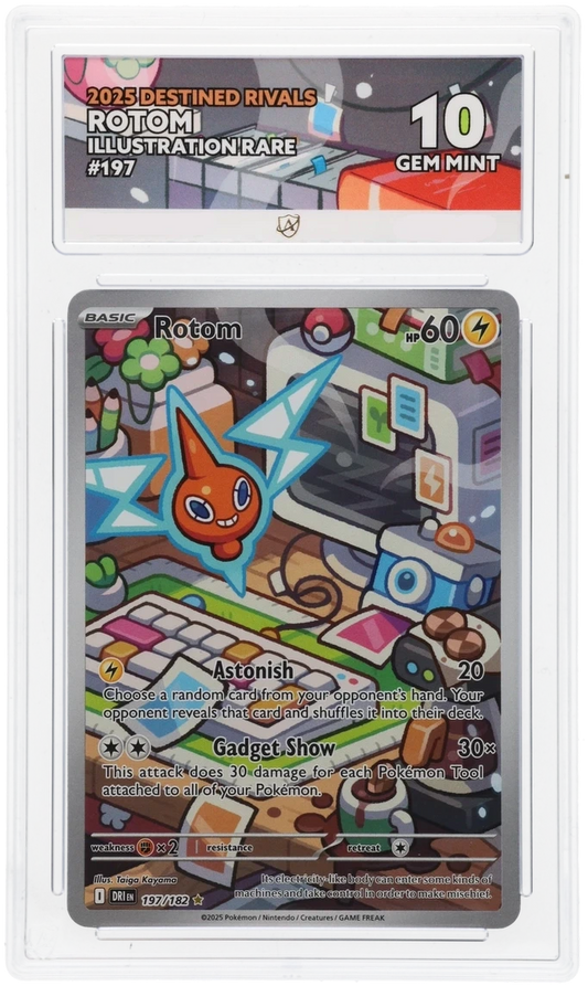 Pokémon Rotom Illustration Rare 197/182 – Destined Rivals – ACE 10 Graded Card
