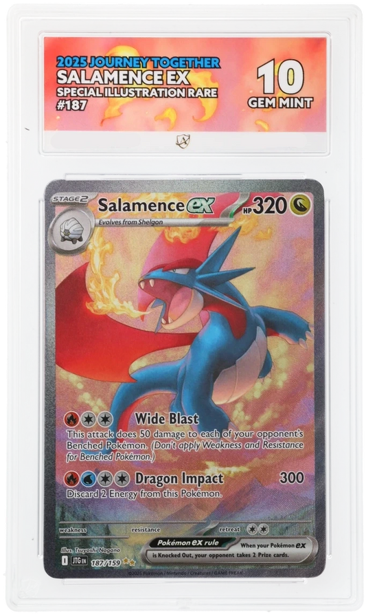 Pokémon Salamence ex Special Illustration Rare 187/159 – Journey Together – ACE 10 Graded Card