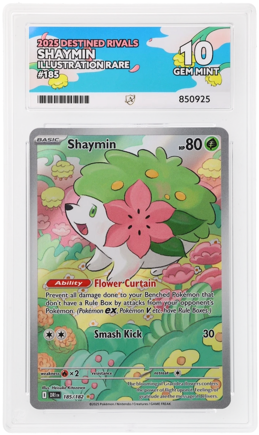 Pokémon Shaymin Illustration Rare 185/182 – Destined Rivals – ACE 10 Graded Card