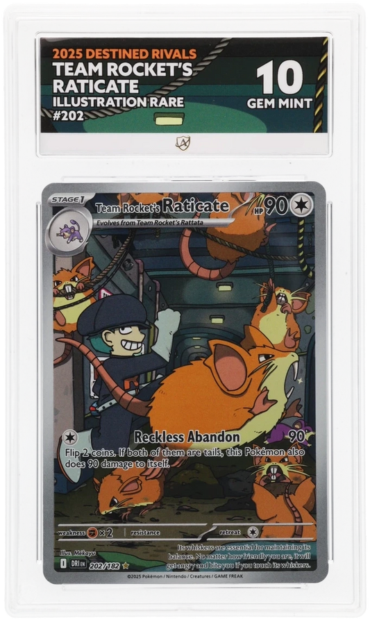 Pokémon Team Rocket's Raticate Illustration Rare 202/182 – Destined Rivals – ACE 10 Graded Card