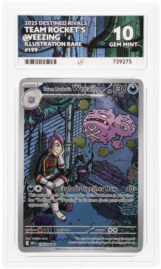 Pokémon Team Rocket's Weezing Illustration Rare 199/182 – Destined Rivals – ACE 10 Graded Card